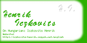 henrik iczkovits business card